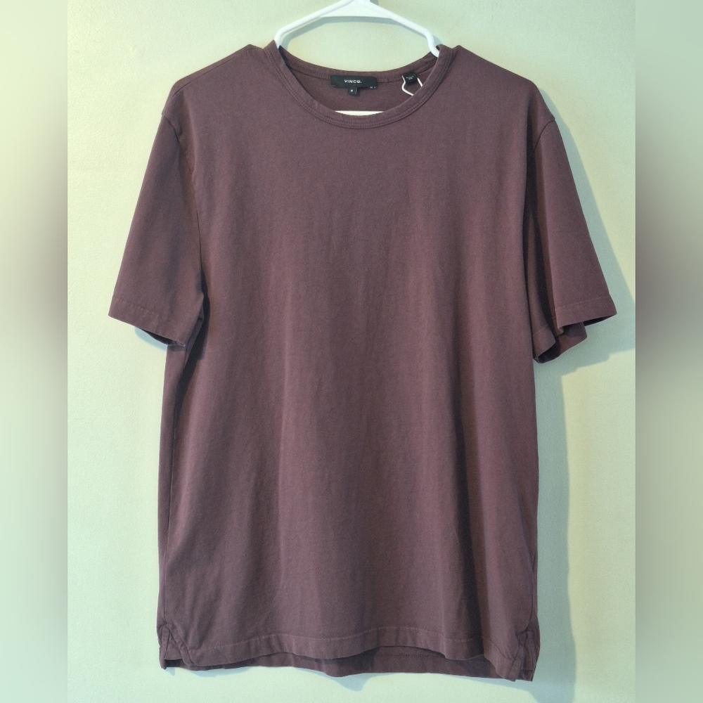 VINCE  Men's Plum Crew-Neck Short Sleeve T-Shirt - M